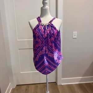 Lilly Pulitzer Purple and Pink Halter Tank Top